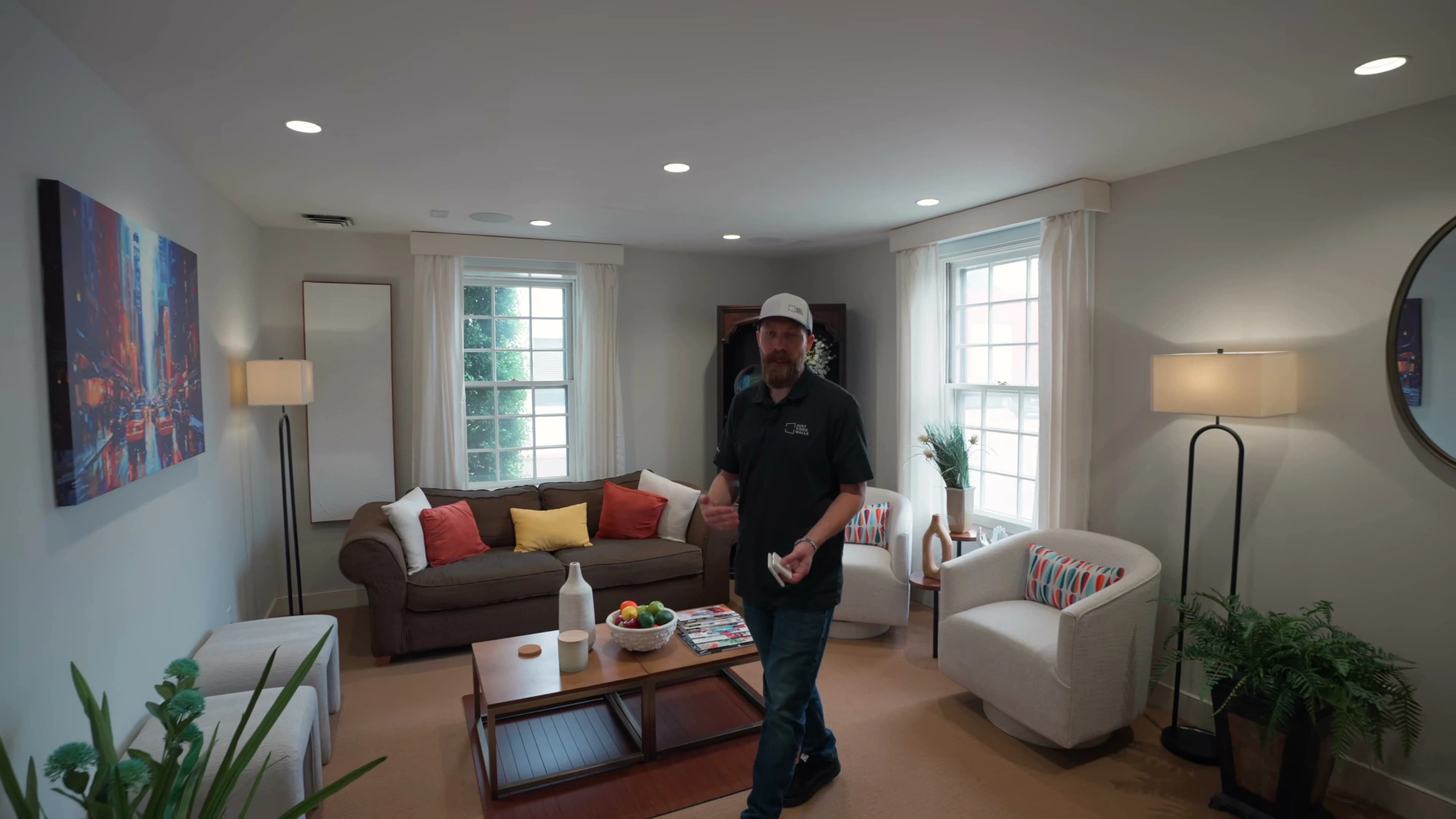 Livewire Richmond residential show home living room with integrated lifestyle tech