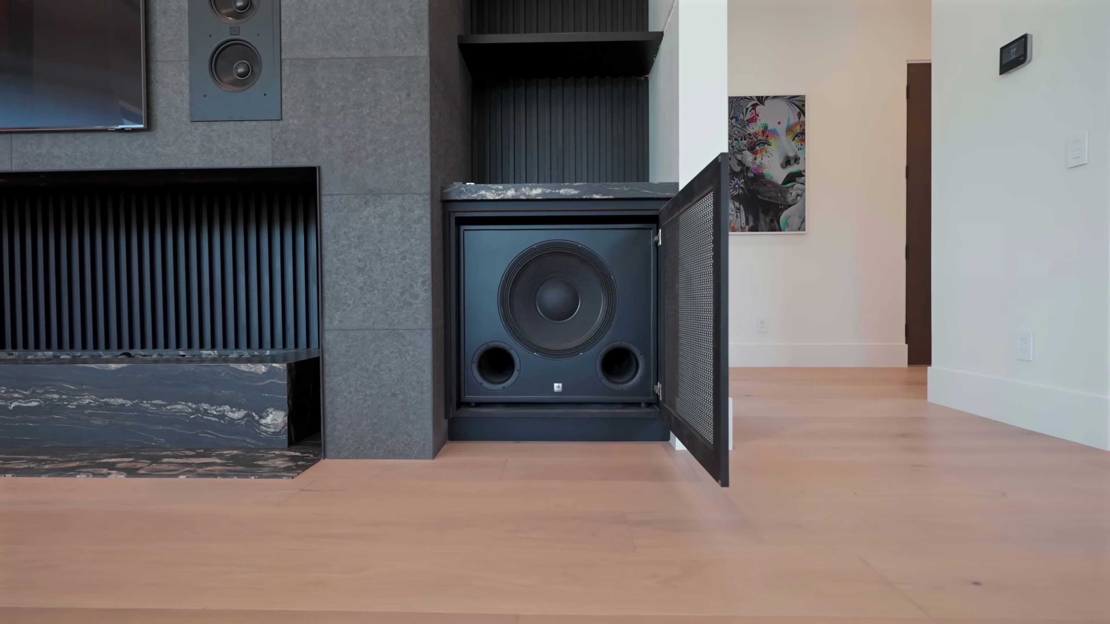 Outdoor or transitional space connected to the home’s AV story
