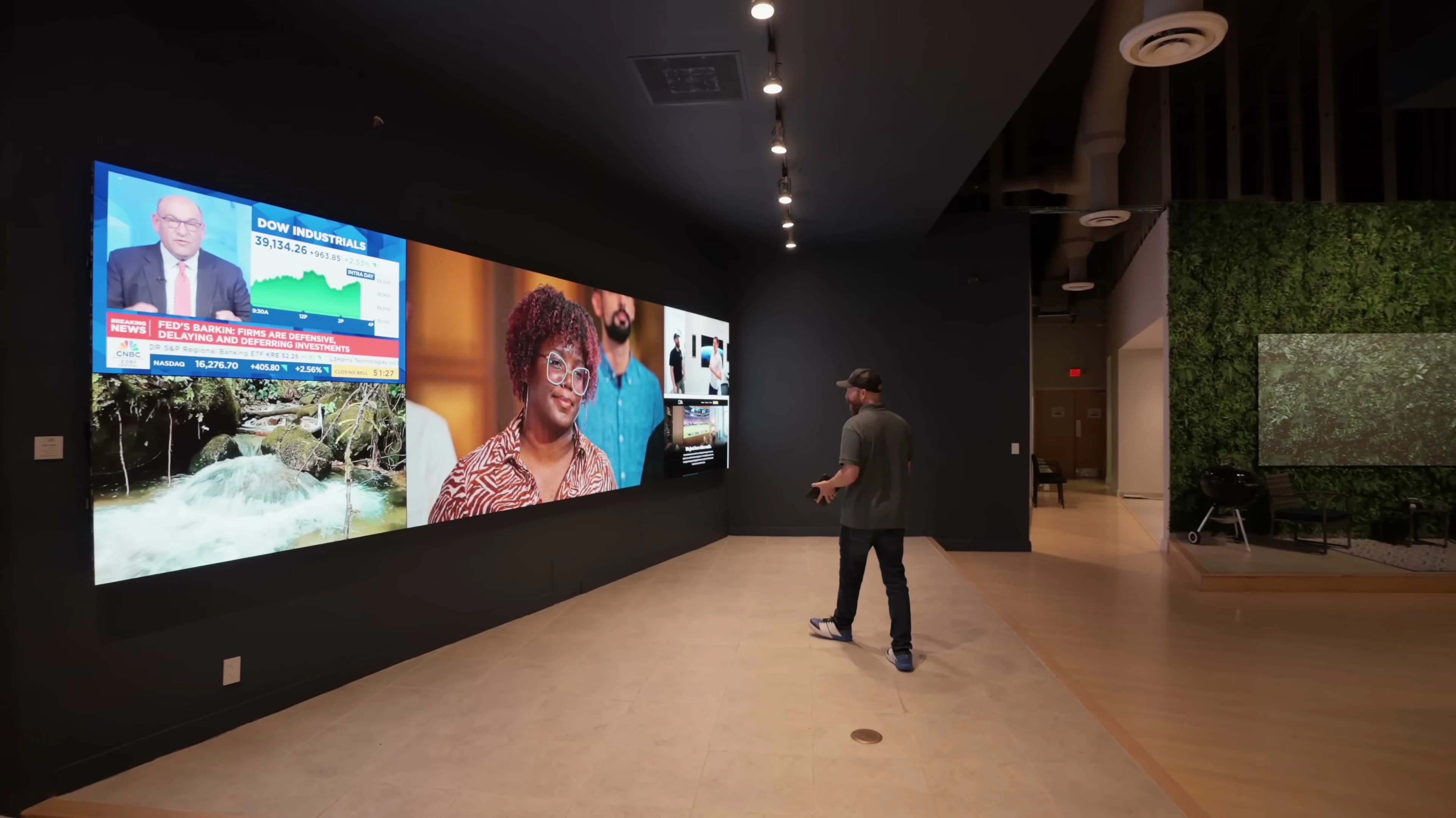 Flexible mirror MicroLED application for wellness or closet spaces
