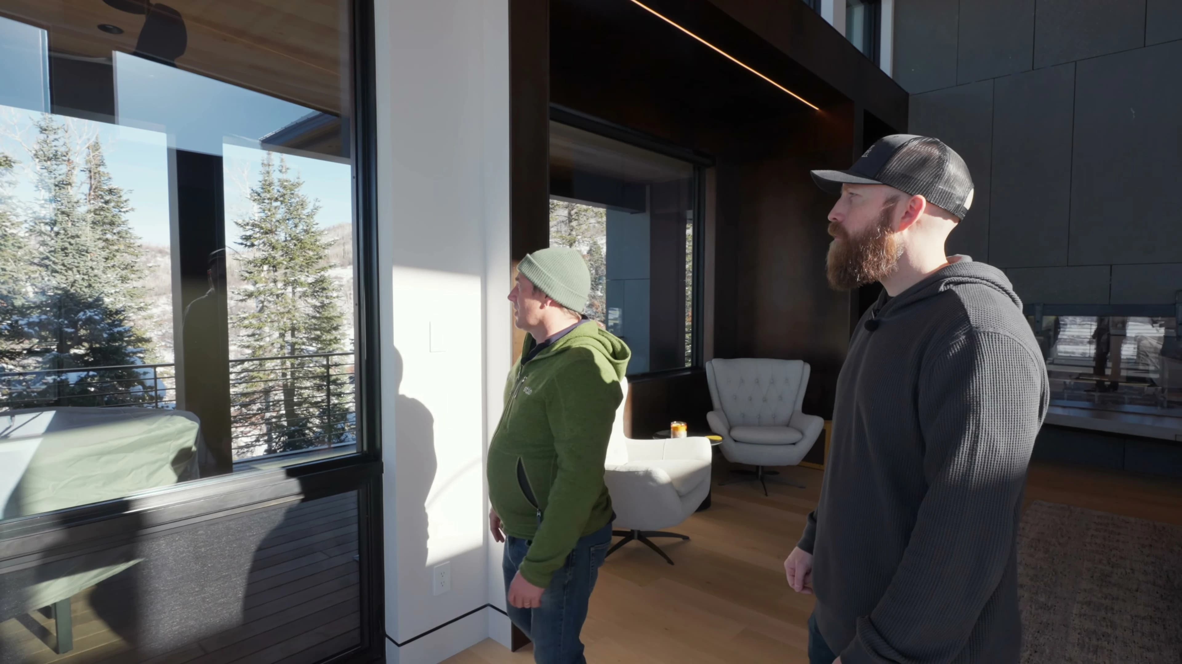 Interior gathering space with discreet technology integration