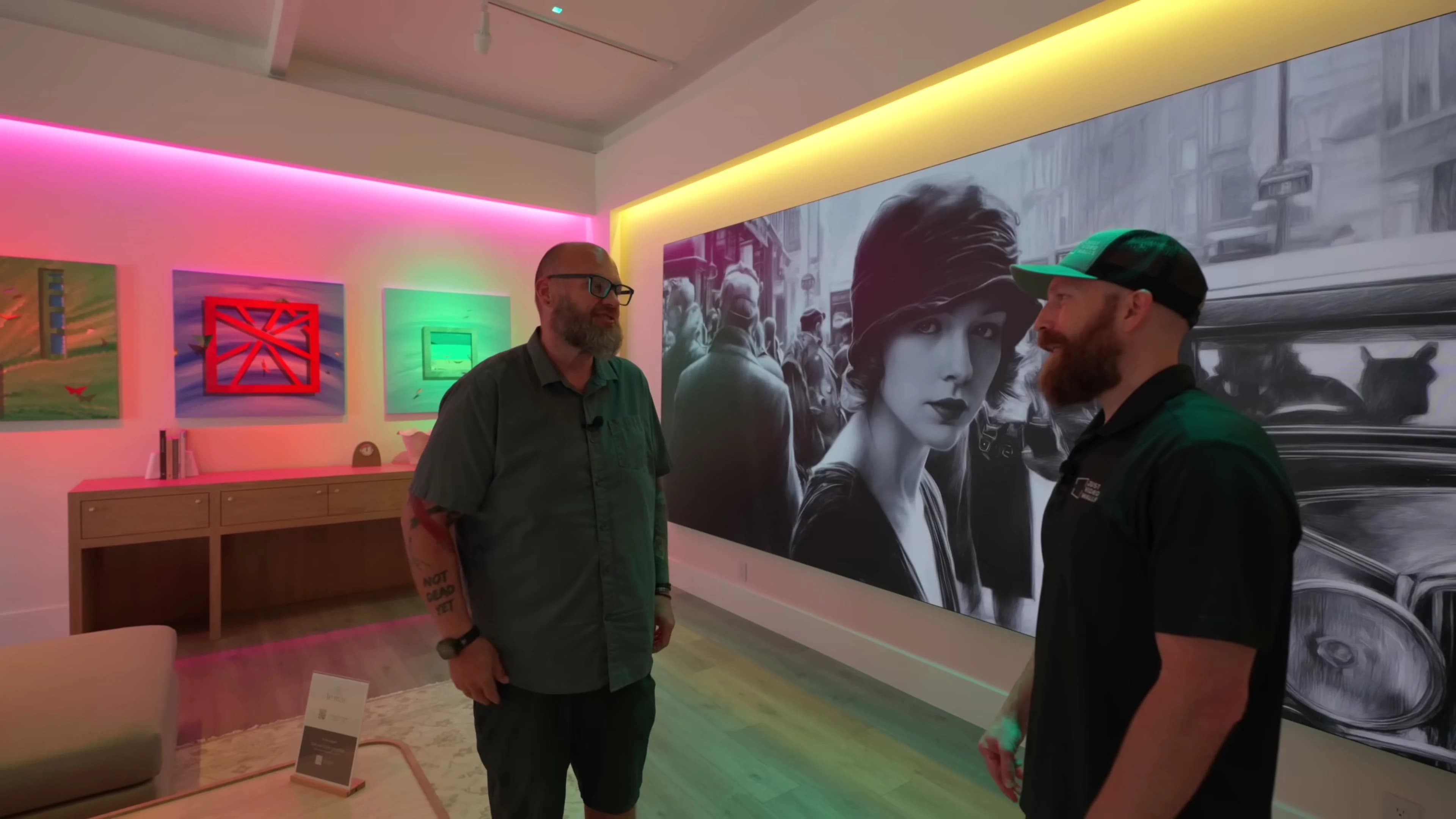Bar-area MicroLED art wall integrated into Unified Costa Mesa lounge design