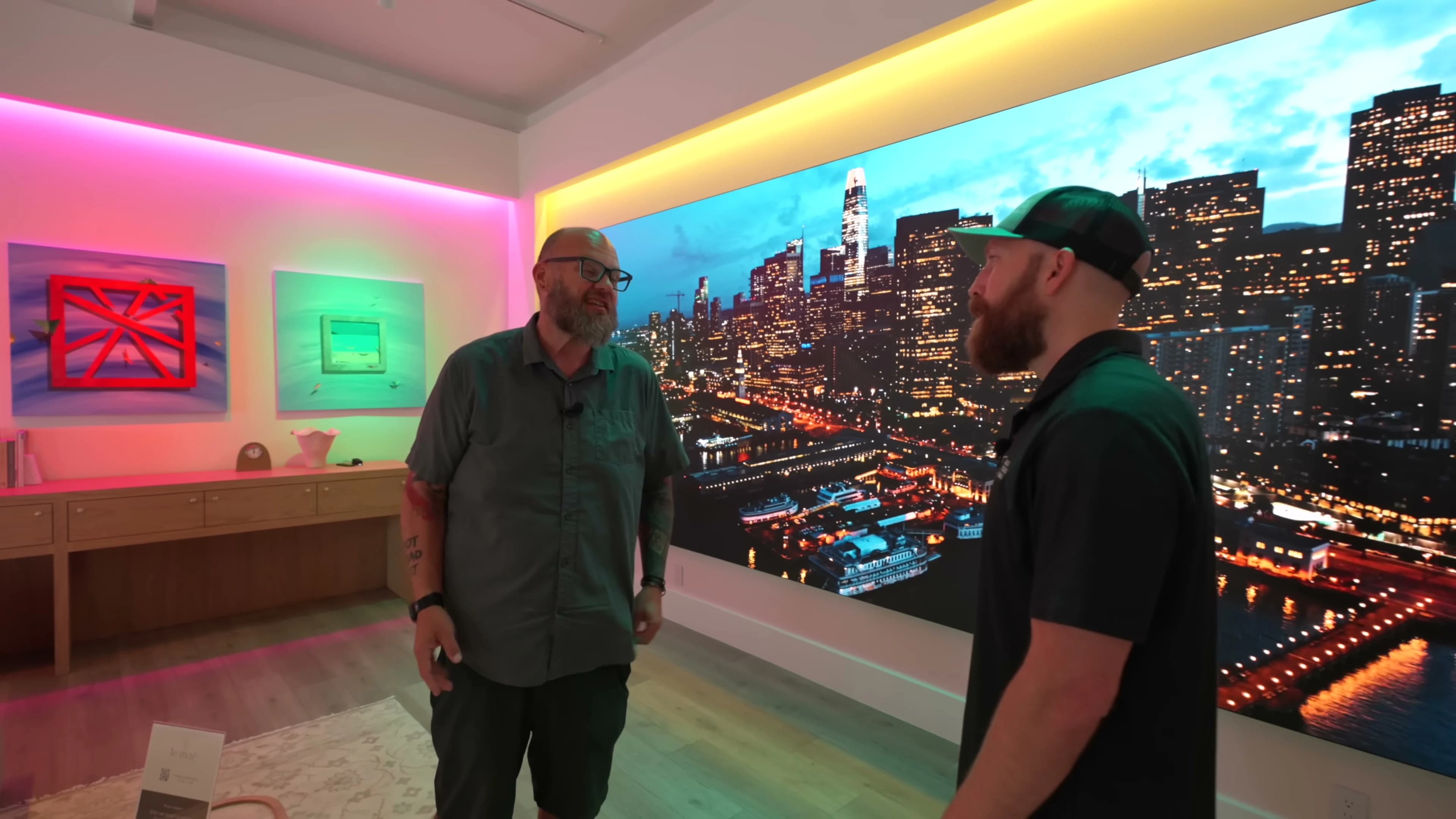 Skyler and Don discussing MicroLED formats inside the Unified experience center
