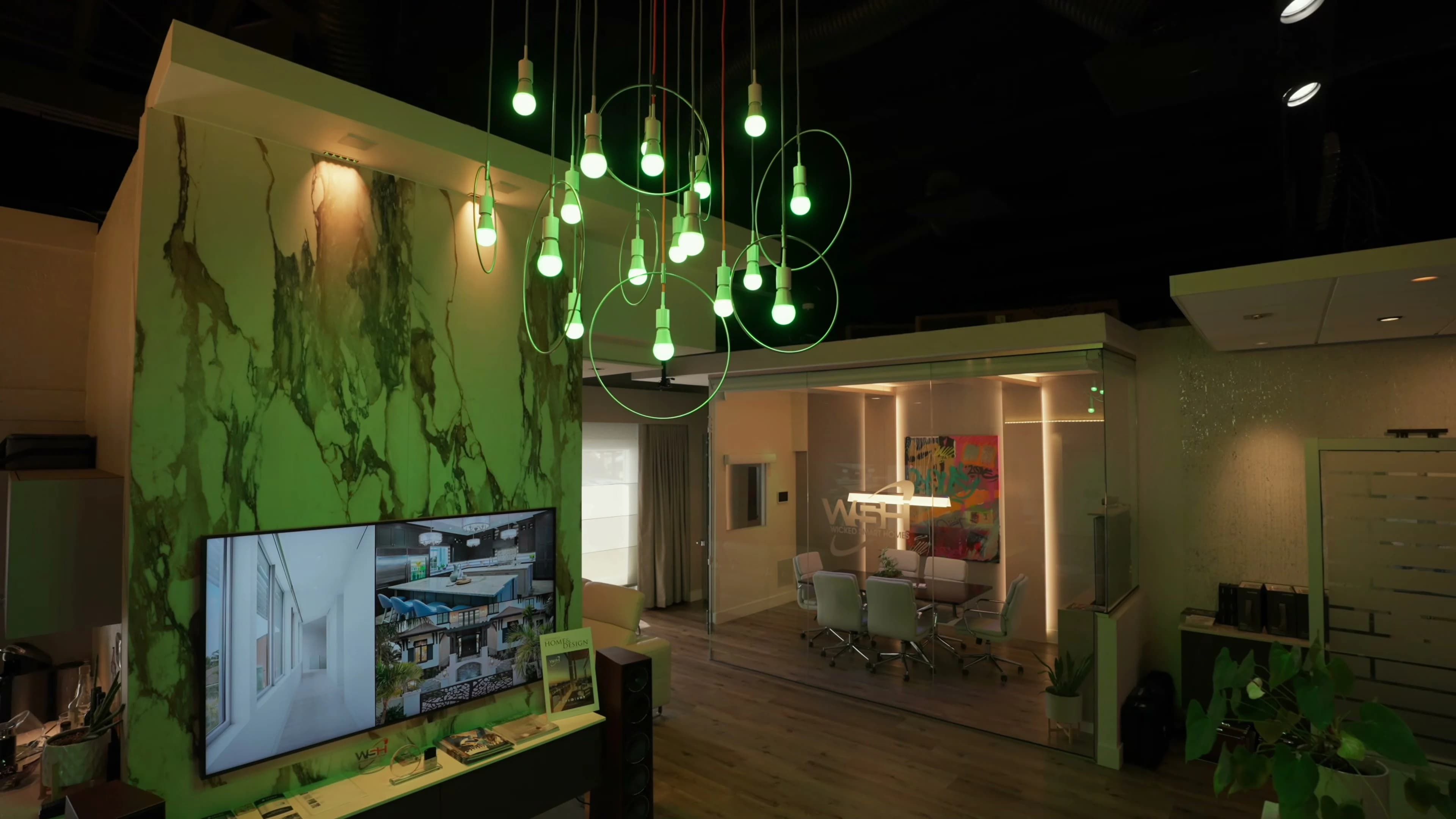 Operations swim-lane board upstairs at Wicked Smart Homes Sarasota
