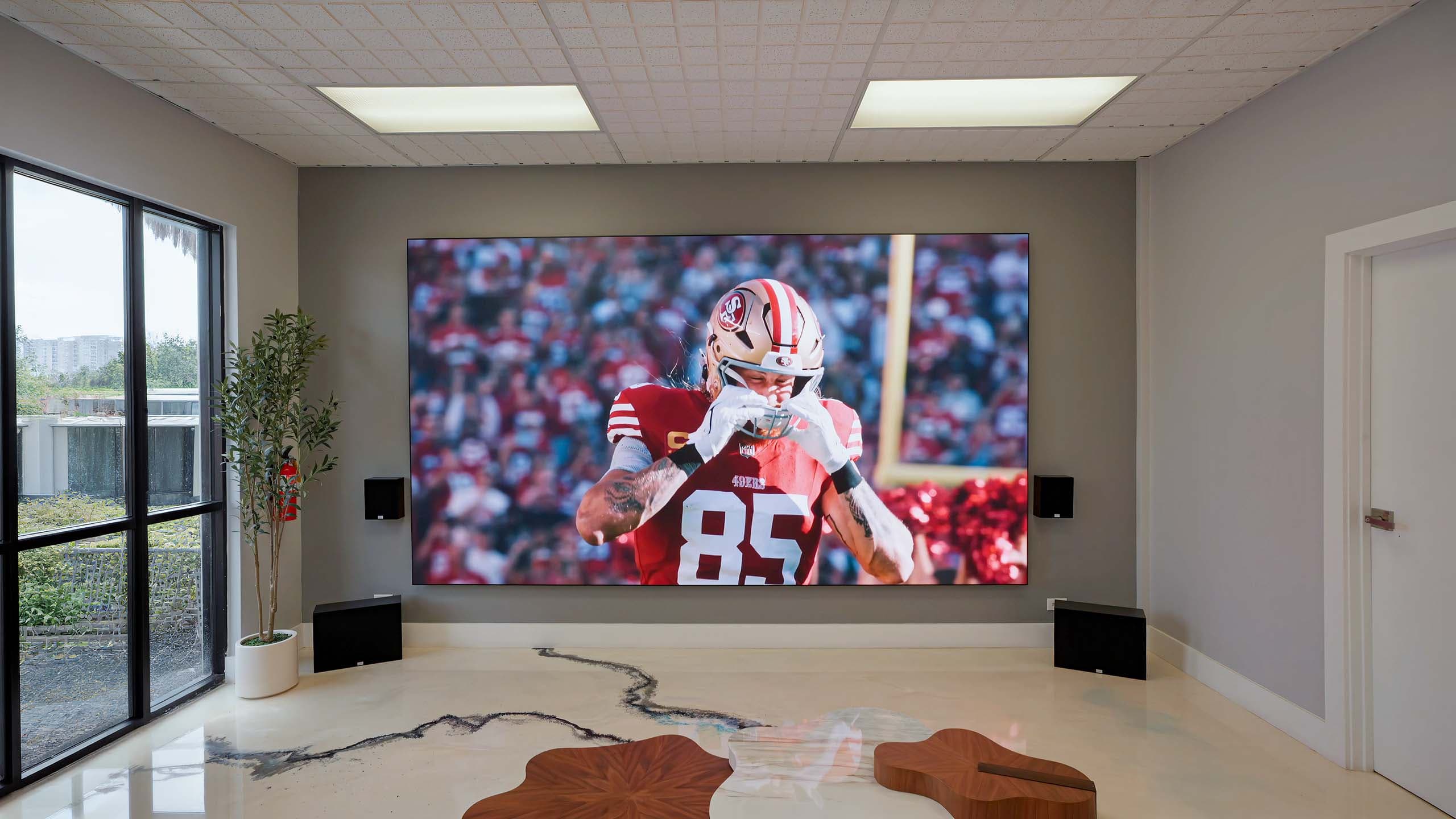 Lunar Phase video wall showing sports content