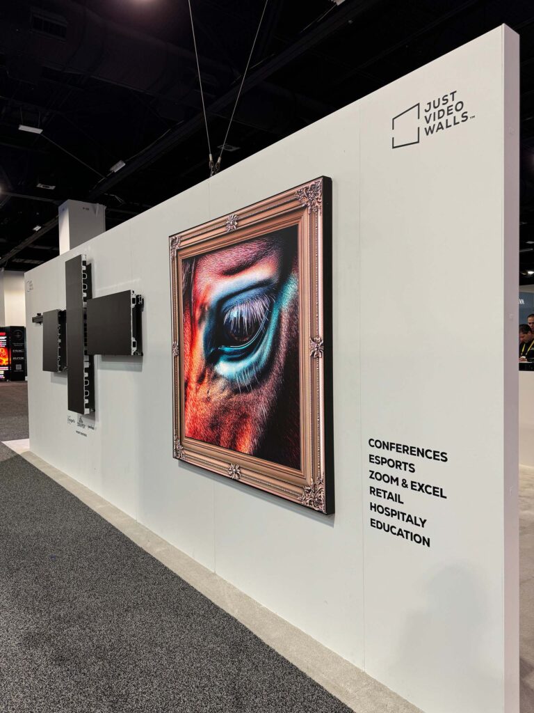 A unique application of MicroLED displays showing art with a digital frame